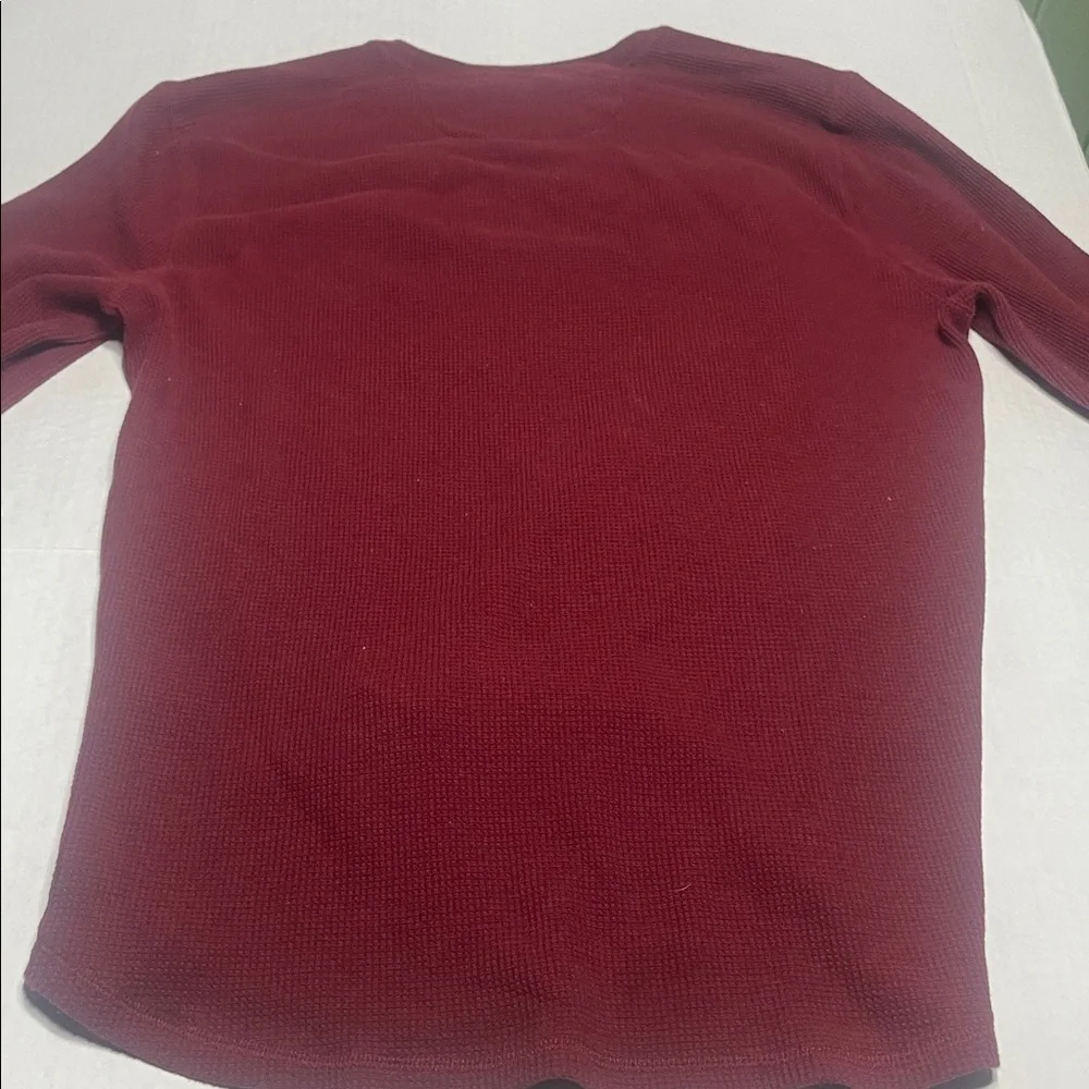 Banana Republic Burgundy Waffle Knit‎ Long Sleeve Thermal Shirt XL